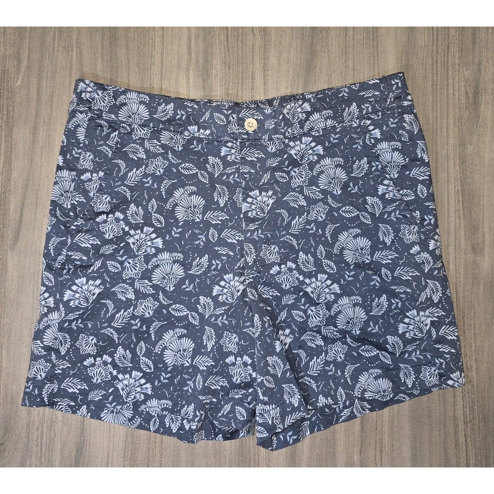 Jachs Girlfriend Chino Floral Blue Shorts Resort Beach Stretch Womens Sz XL